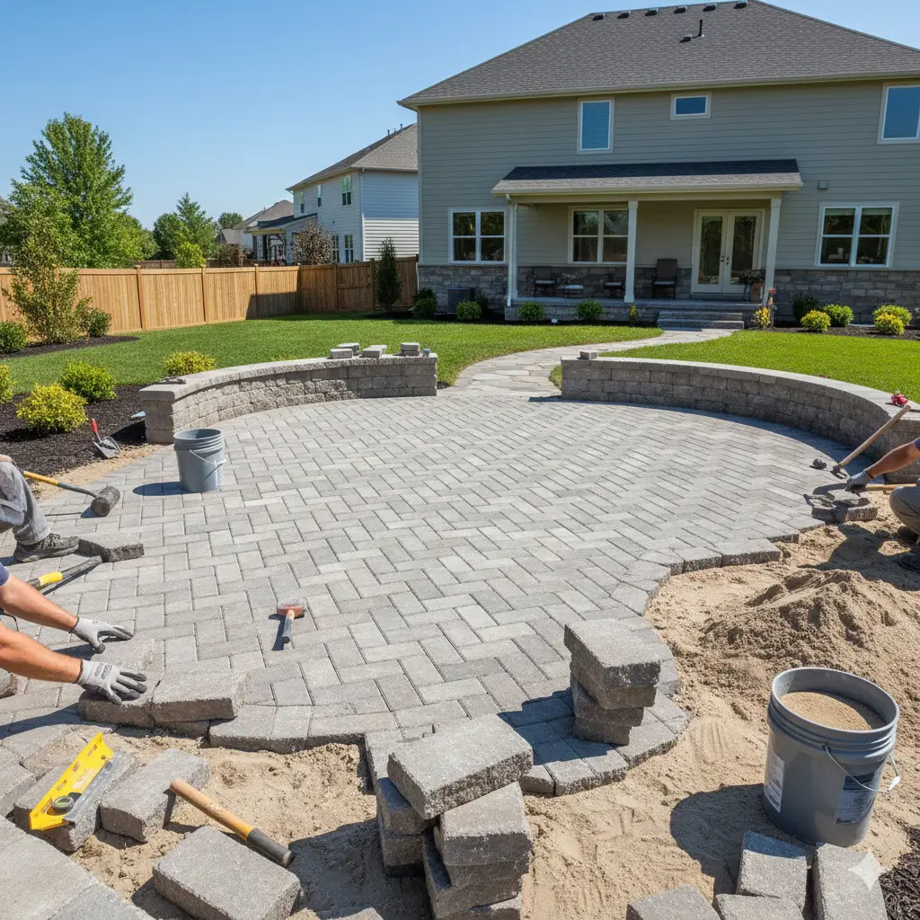 Custom paver driveways, patios, and outdoor hardscaping
